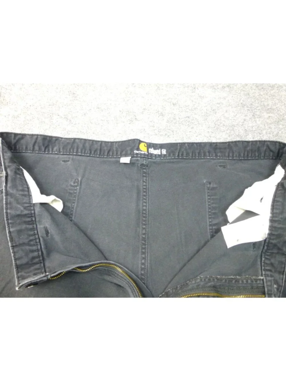 Carhartt Rugged Flex Relaxed Fit Rigby Dungaree Work Pants Mens 48x30 Gray Workw - Picture 10 of 15